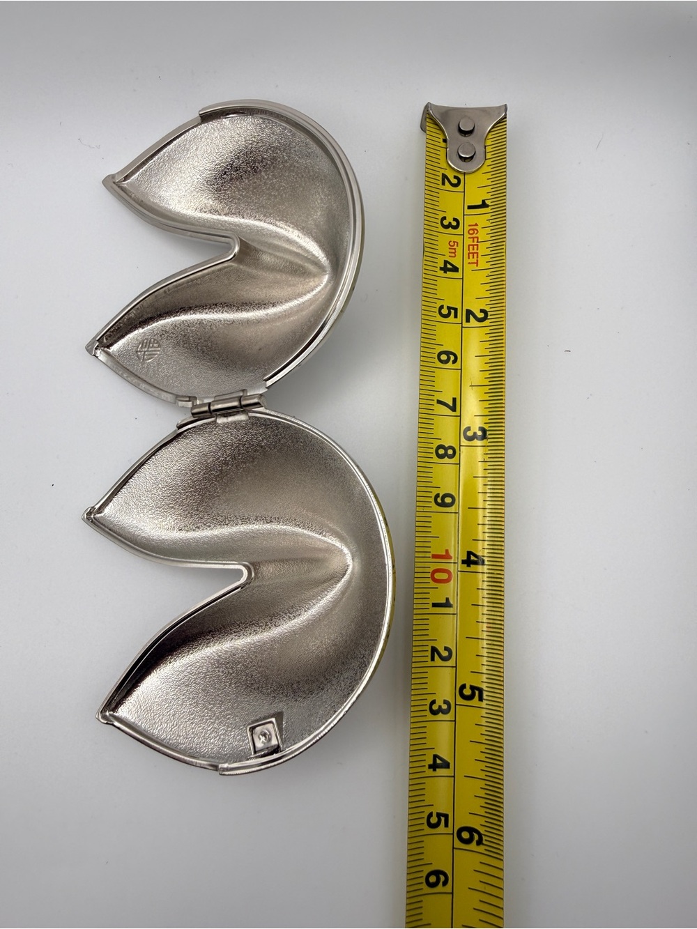 Urban Outfitters Chrome Fortune Cookie Trinket Box | Keepsake, Ring - Picture 5 of 6